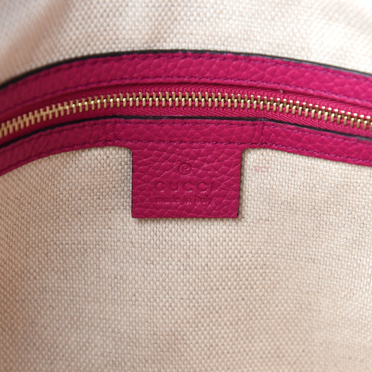Pebbled Calfskin Small Soho Top Handle Bag Bright Bougainvillea