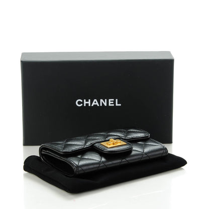 Chanel Aged Calfskin Quilted Reissue Flap Card Holder Black 4 of 8