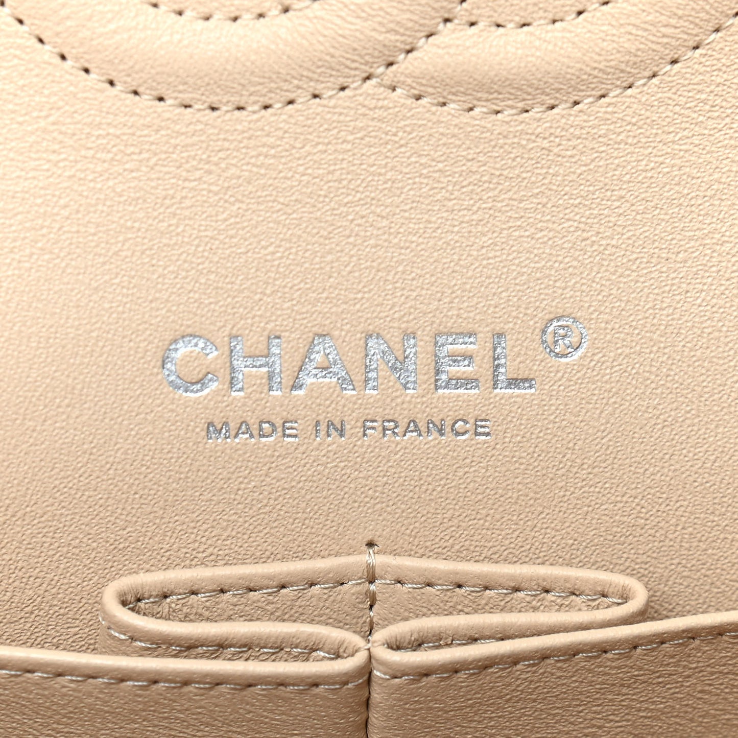 Caviar Quilted Medium Double Flap Beige
