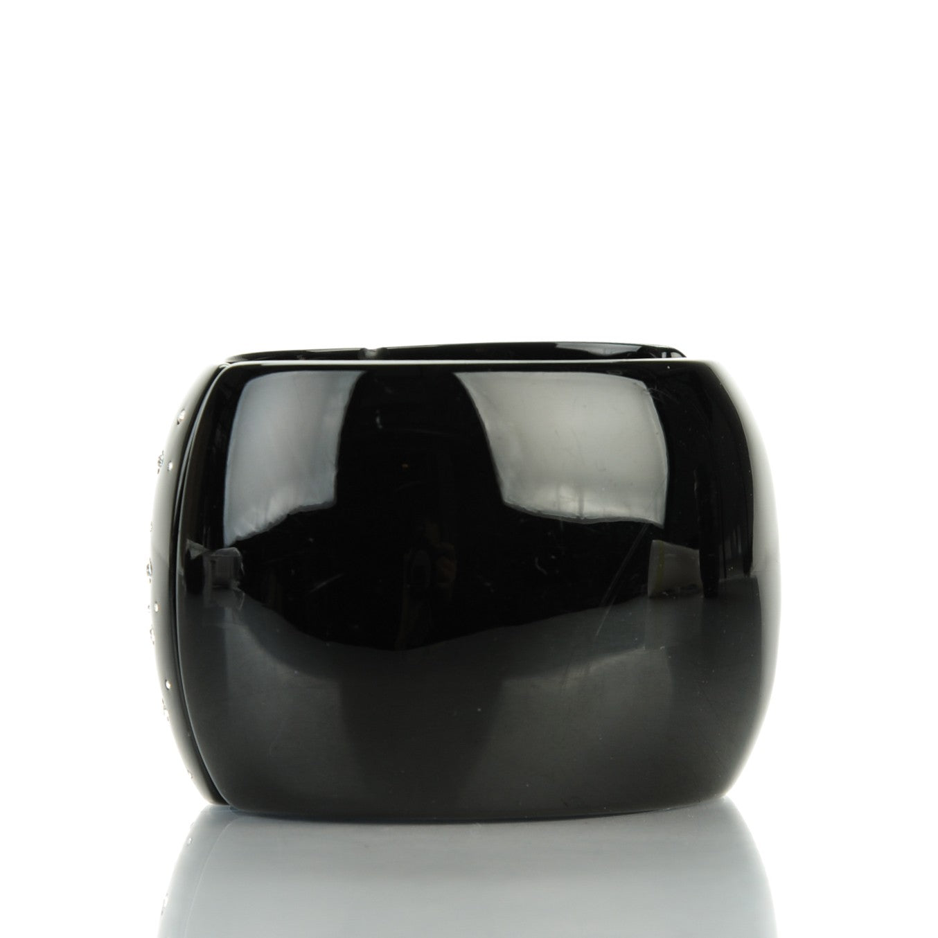 Chanel Resin Crystal CC Cuff Black 3 of 6