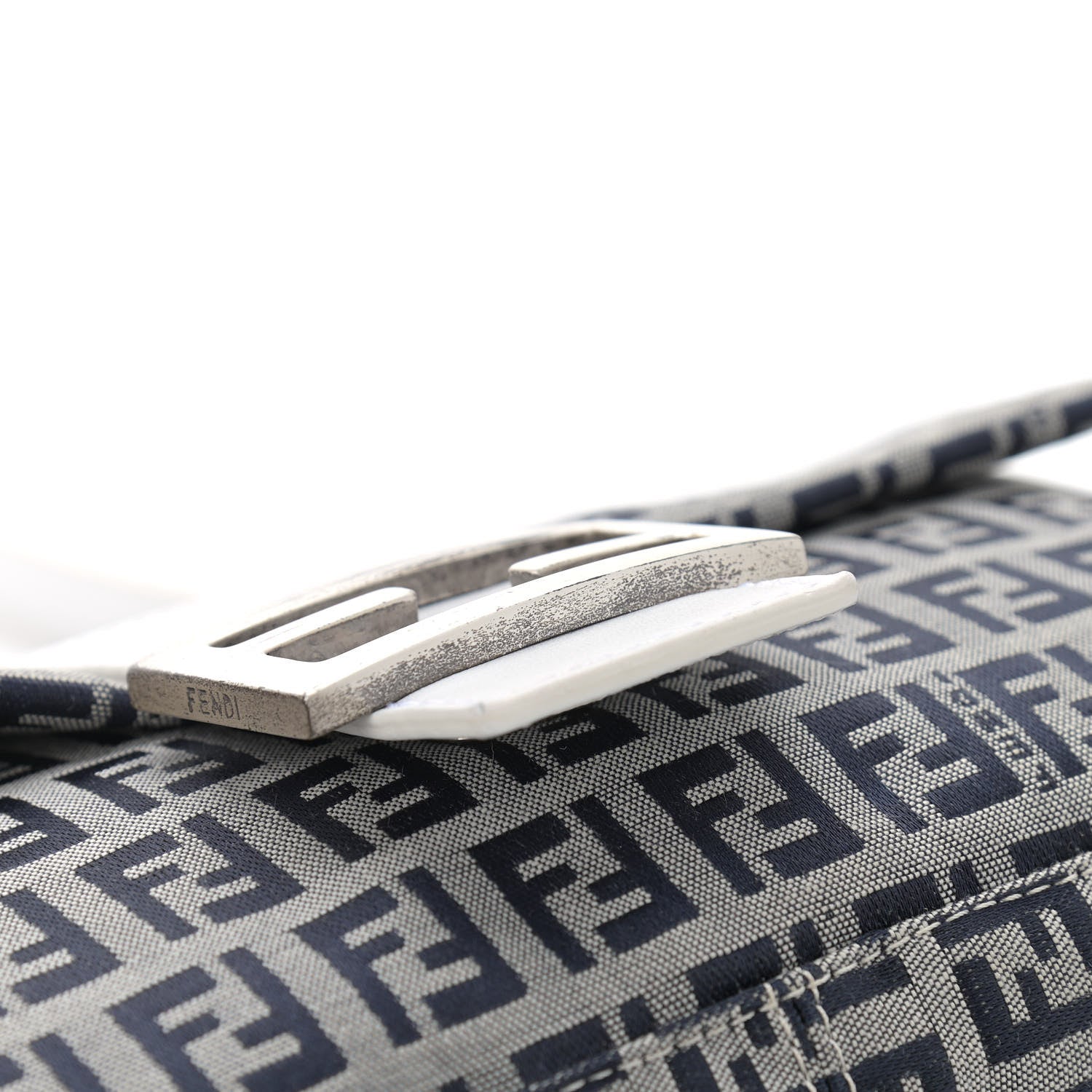 Fendi Zucchino Baguette Navy White 13 of 13