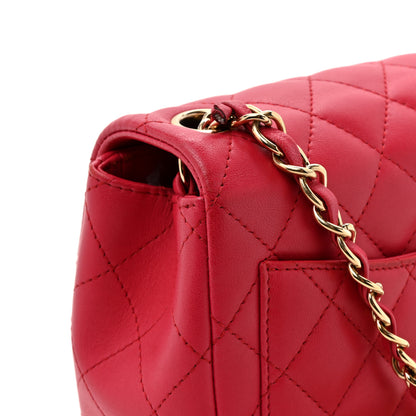 Chanel Lambskin Quilted Mini Square Flap Dark Pink 13 of 14
