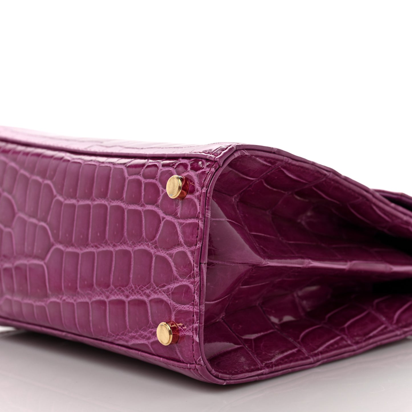 Crocodile Gancini 2-Way Top Handle Bag Purple