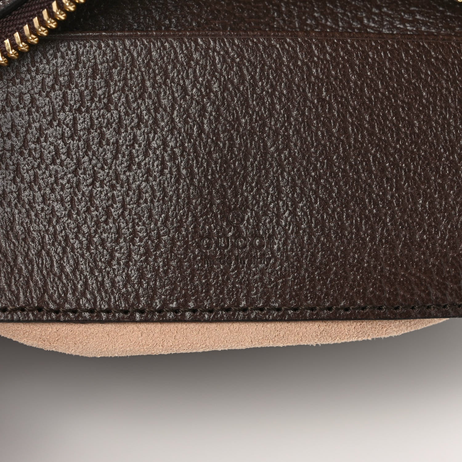 Gucci GG Supreme Monogram Textured Calfskin Web Mini Ophidia Half Moon Hobo Beige Ebony New Acero 7 of 10