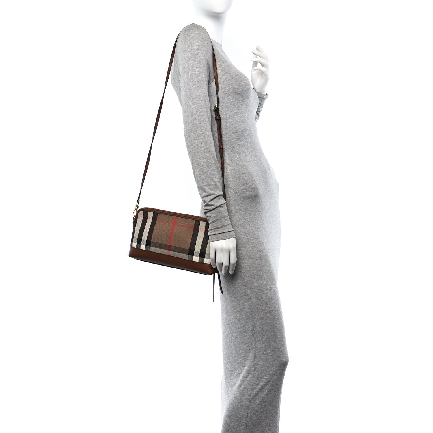 Burberry Derby House Check Abingdon Convertible Clutch Tan 2 of 9