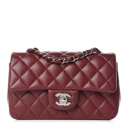 Chanel Lambskin Quilted Mini Rectangular Flap Burgundy 1 of 9