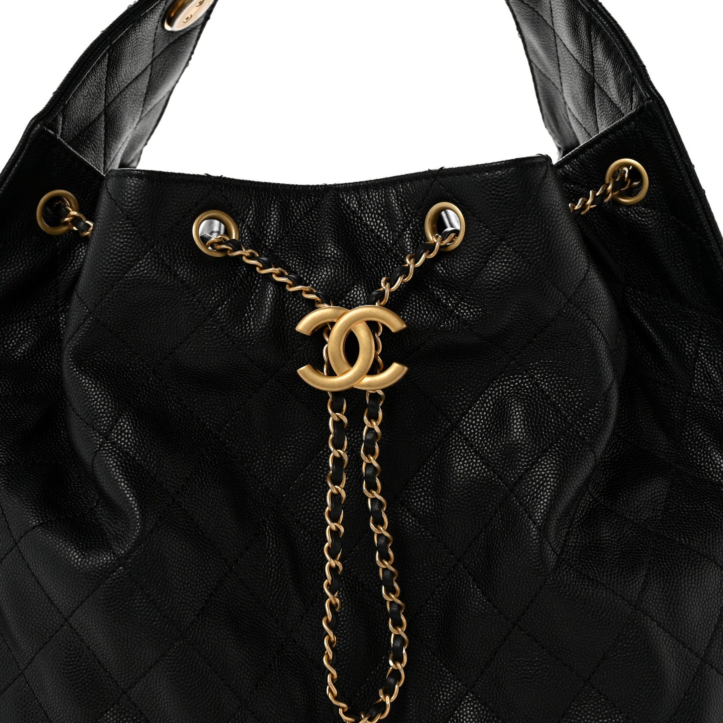 Caviar Quilted Large Chanel 25 Handbag Black