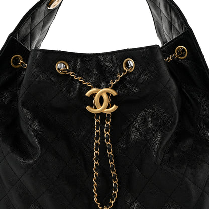 Chanel Caviar Quilted Large Chanel 25 Handbag Black 9 of 11