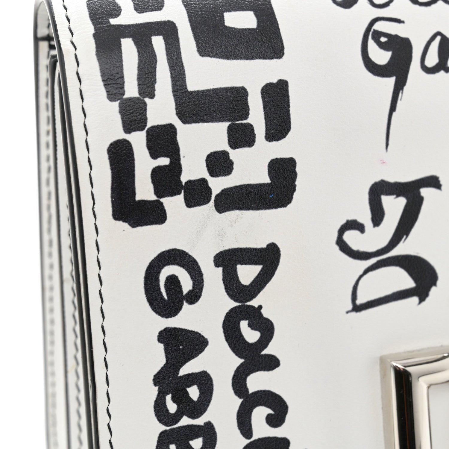 Dolce & Gabbana Calfskin DG Graffiti Print 3.5 Crossbody White 10 of 11