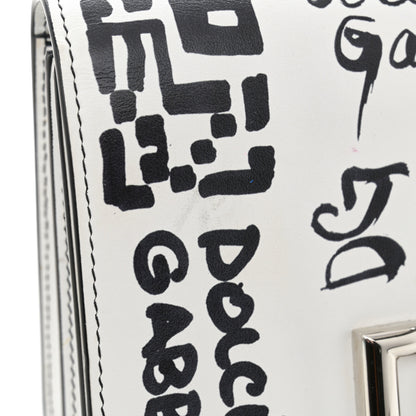 Dolce & Gabbana Calfskin DG Graffiti Print 3.5 Crossbody White 10 of 11