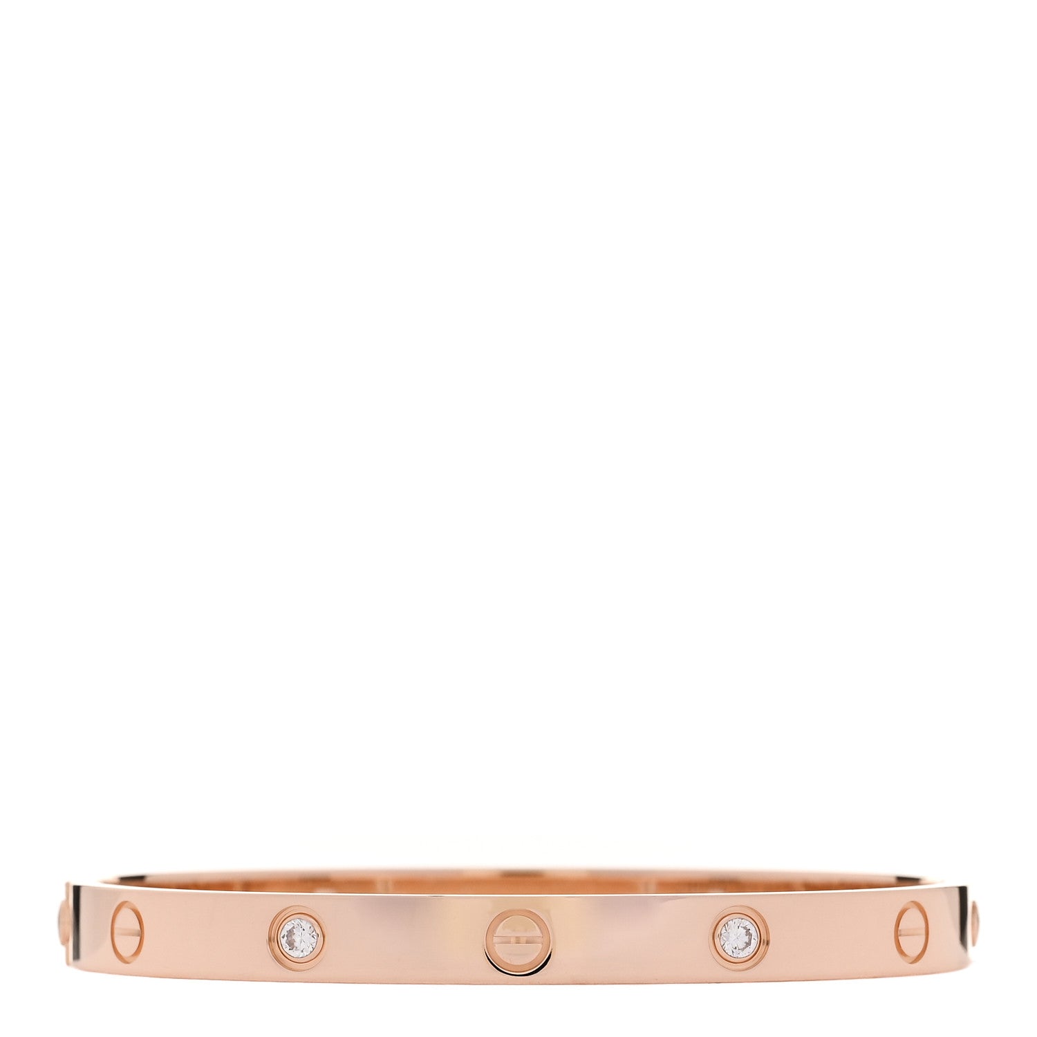 Cartier 18K Pink Gold 4 Diamond LOVE Bracelet 17 1 of 9