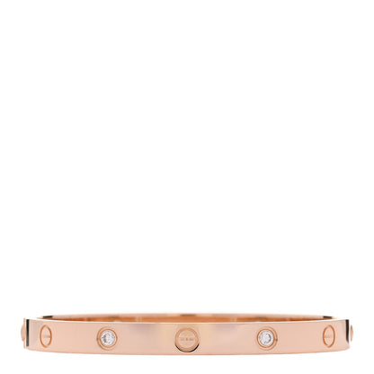 Cartier 18K Pink Gold 4 Diamond LOVE Bracelet 17 1 of 9