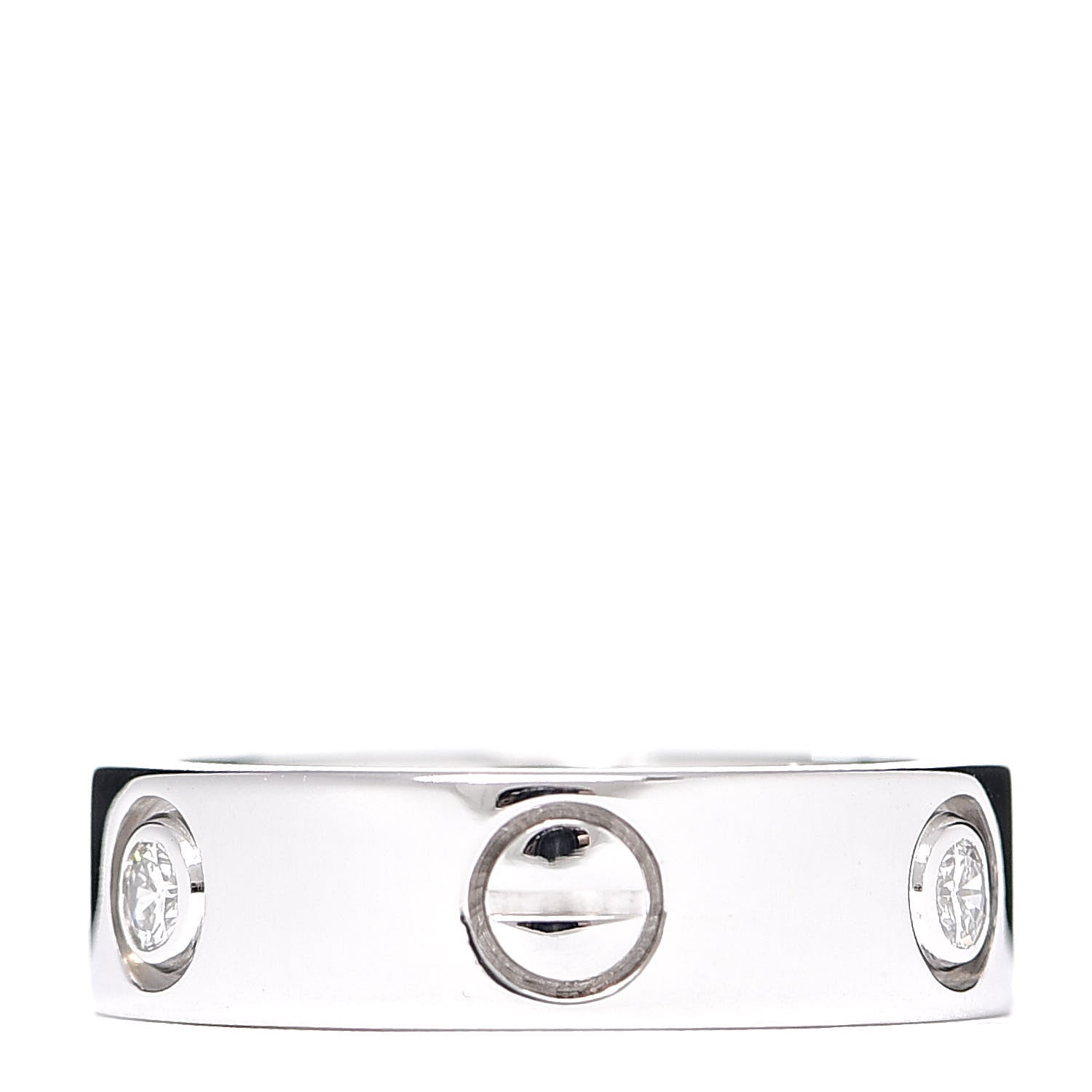 Cartier 18K White Gold 3 Diamond 5.5mm LOVE Ring 50 5.25 3 of 5