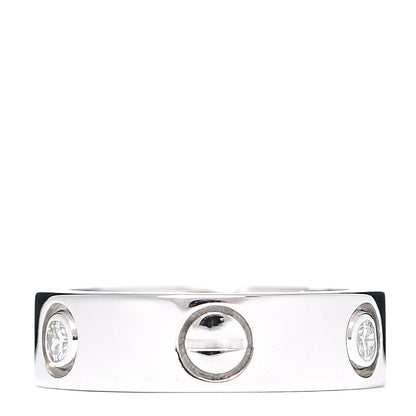 Cartier 18K White Gold 3 Diamond 5.5mm LOVE Ring 50 5.25 3 of 5