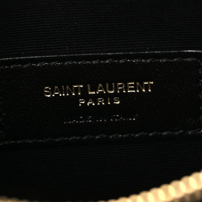 Saint Laurent Grain De Poudre Chevron Monogram Large Bill Pouch Black 6 of 8