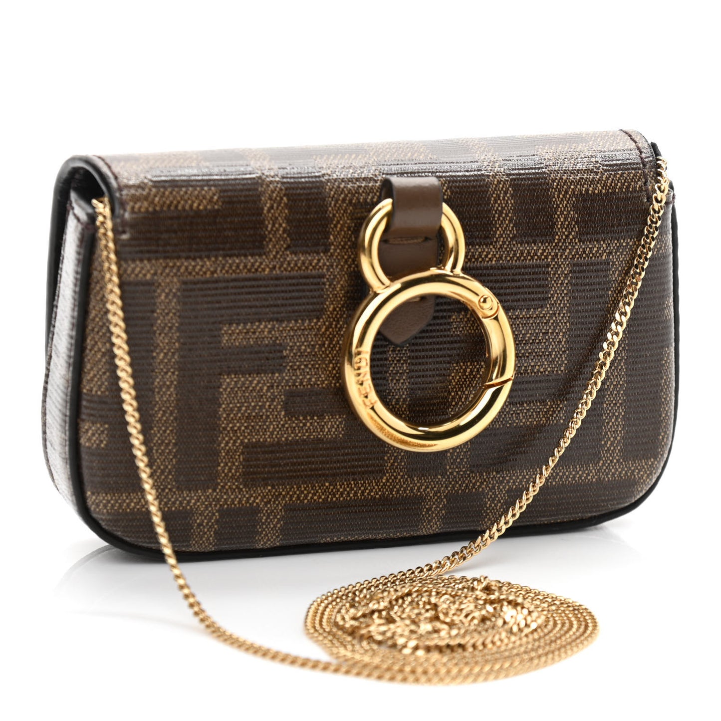 Glazed Fabric FF 1974 Nano Baguette Charm Mogano Panna