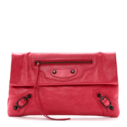 Balenciaga Agneau Classic Hardware Envelope Clutch Rose Thulian 1 of 11