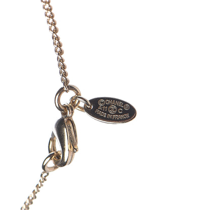 Chanel Crystal Pearl CC Drop Necklace Gold 5 of 6