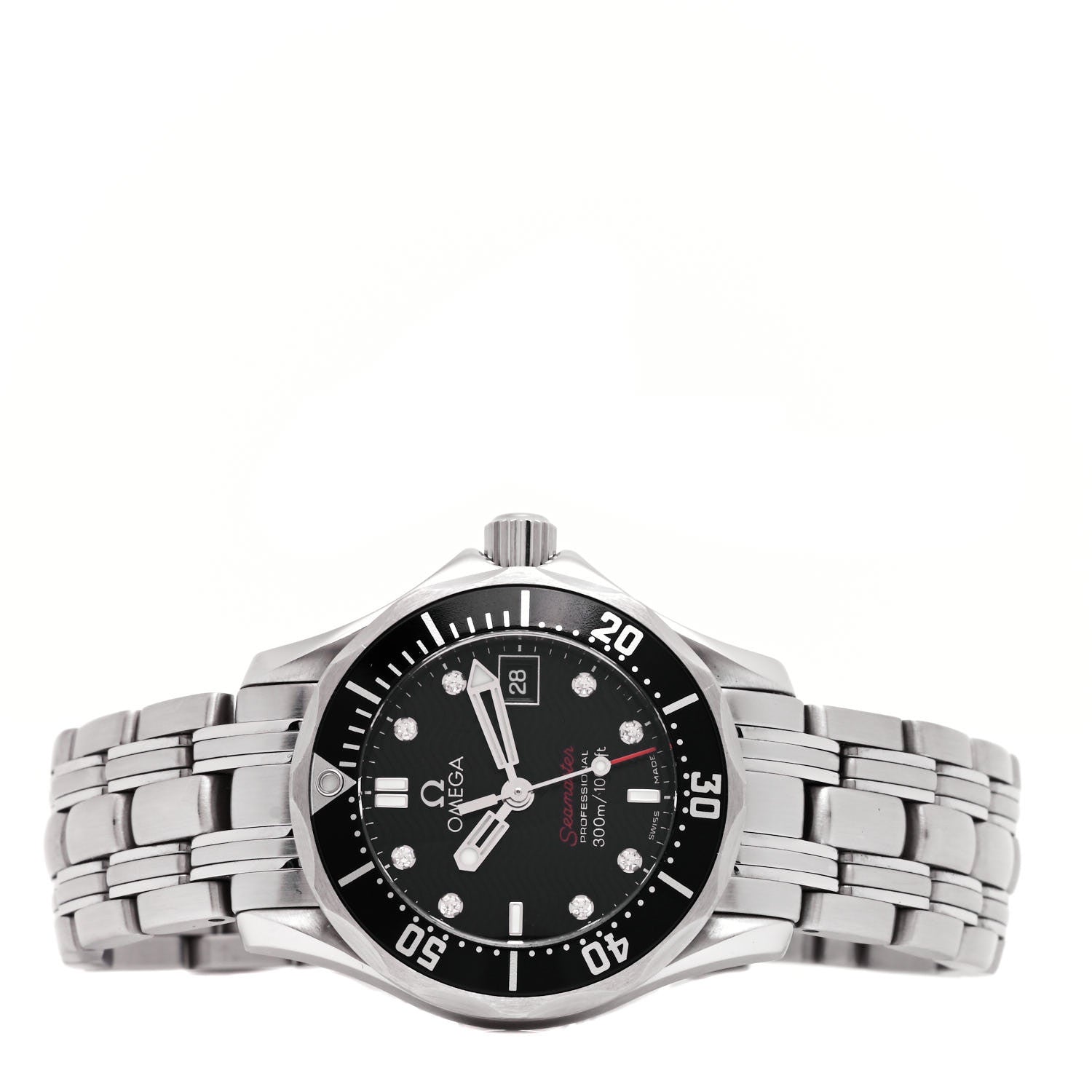 Omega Stainless Steel Diamond 28mm Seamaster Diver 300M Quartz Watch Black 212.30.28.61.51.001 2 of 4
