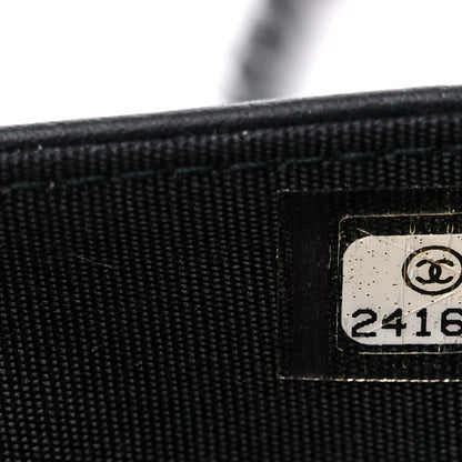 Chanel Calfskin Painted Chevron Embossed Boy Wallet On Chain WOC Black 8 of 12