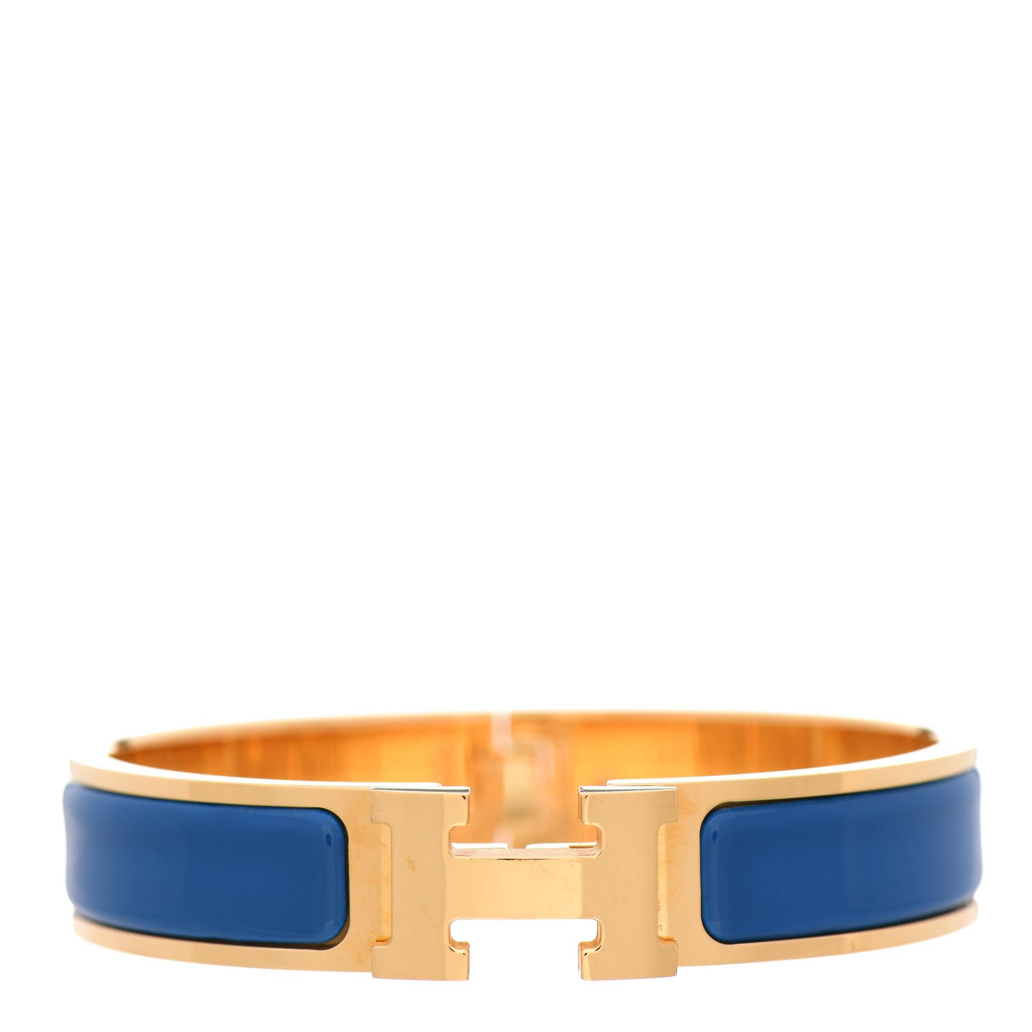 Hermes Enamel Narrow Clic Clac H Bracelet PM Bleu Royal 1 of 4