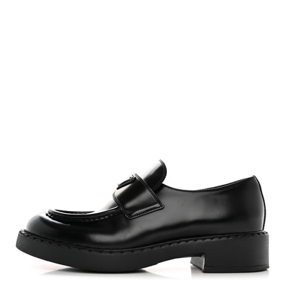 Prada Spazzolato Metal Triangle Logo 50mm Loafers 41 Black 1 of 9