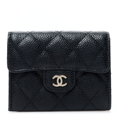 Chanel Caviar Quilted Flap Card Holder Wallet Black 1 of 9