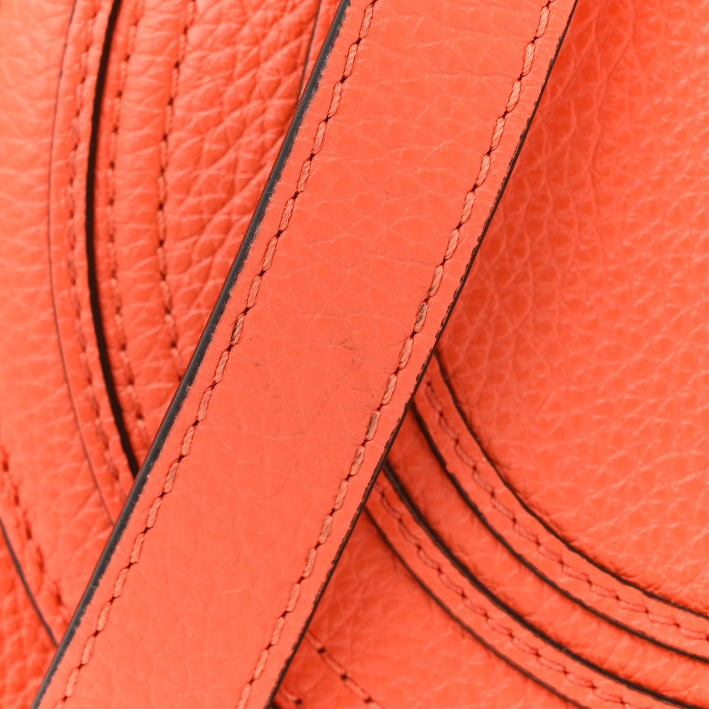 Grained Calfskin Small Marcie Saddle Bag Rusted Orange