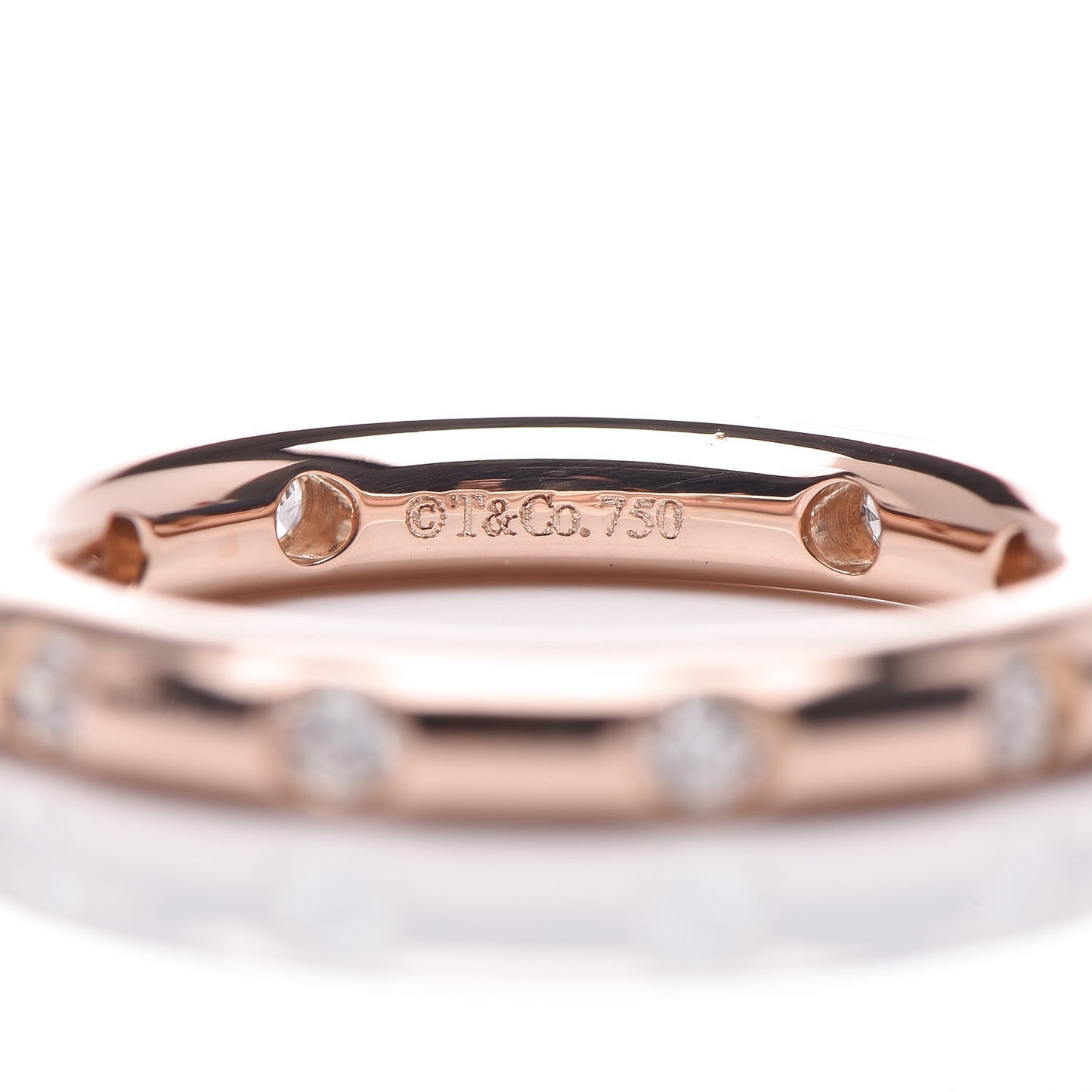 18K Rose Gold Diamond Bezet Band Ring 47 4