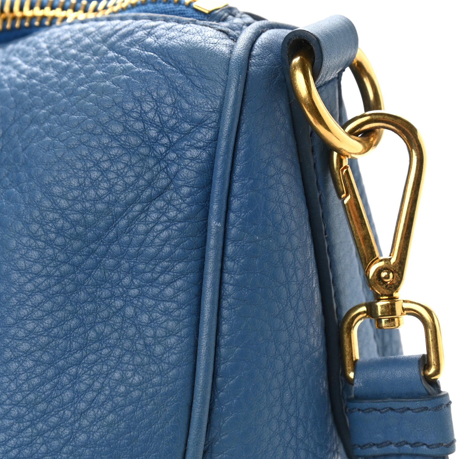 Prada Vitello Daino Bauletto Tote Cobalto 9 of 13