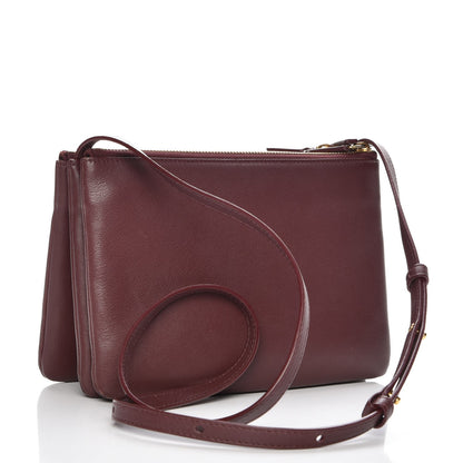 Celine Smooth Lambskin Small Trio Crossbody Bag Burgundy 3 of 11