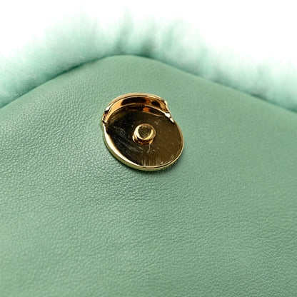 Saint Laurent Shearling Quilted Monogram Loulou Puffer Pouch Clutch Iced Mint 11 of 11