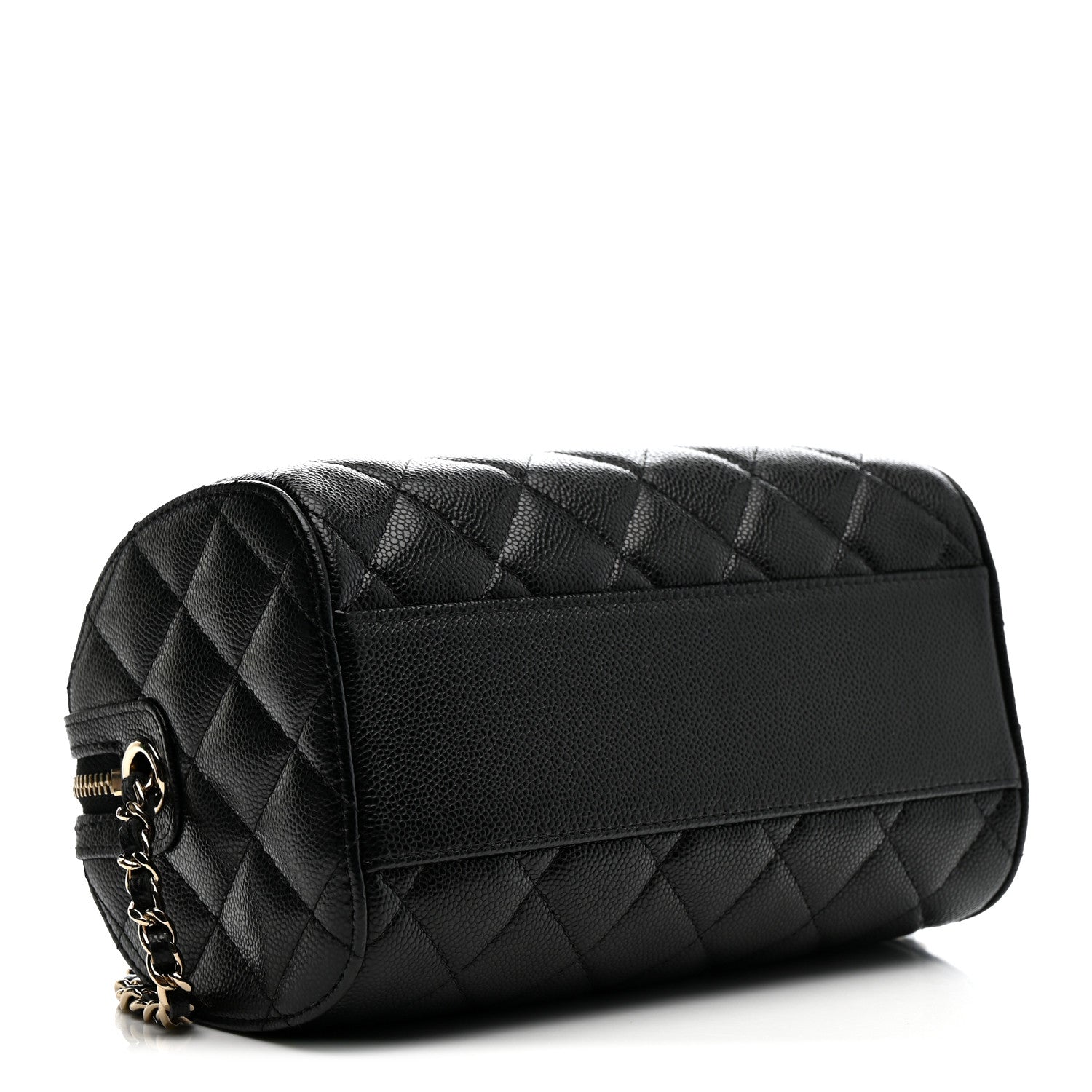 Chanel Caviar Quilted Barrel Clutch With Chain Black 4 of 11