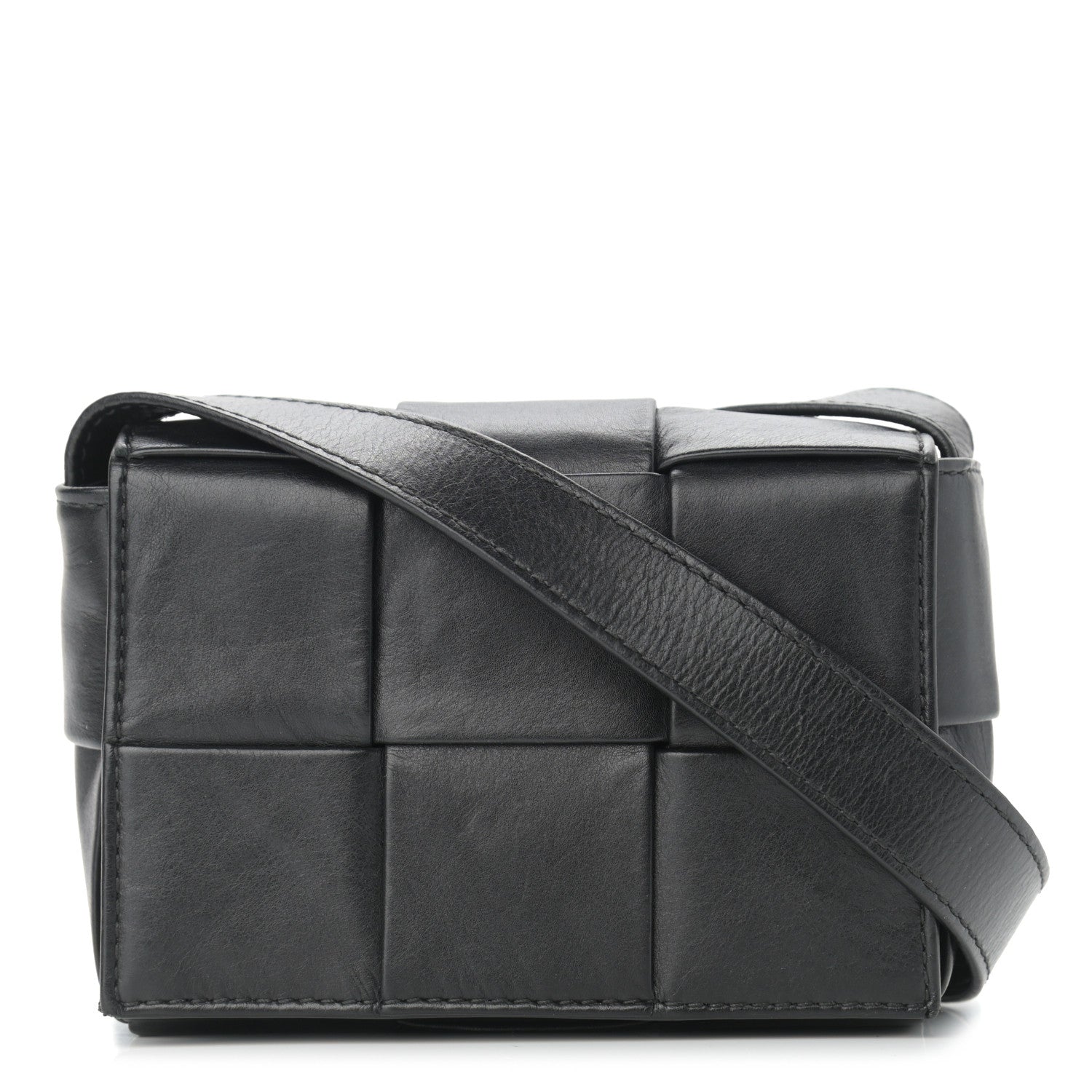 Bottega Veneta Paper Calfskin Intrecciato Cassette Black 1 of 8