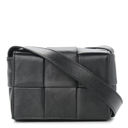 Bottega Veneta Paper Calfskin Intrecciato Cassette Black 1 of 8