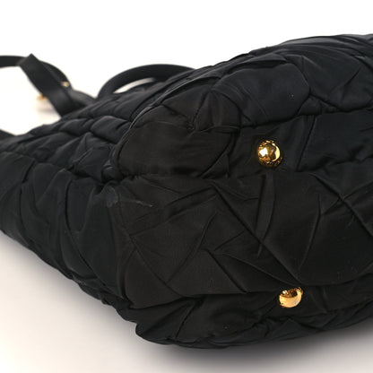 Prada Tessuto Nylon Chevron Quilted Tote Black 6 of 8