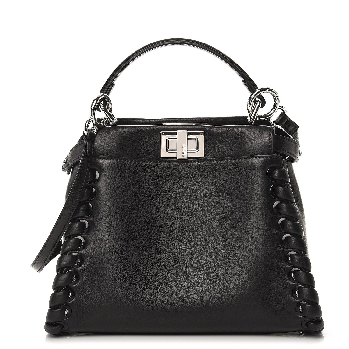 Nappa Lace Up Mini Peekaboo Iconic Satchel Black