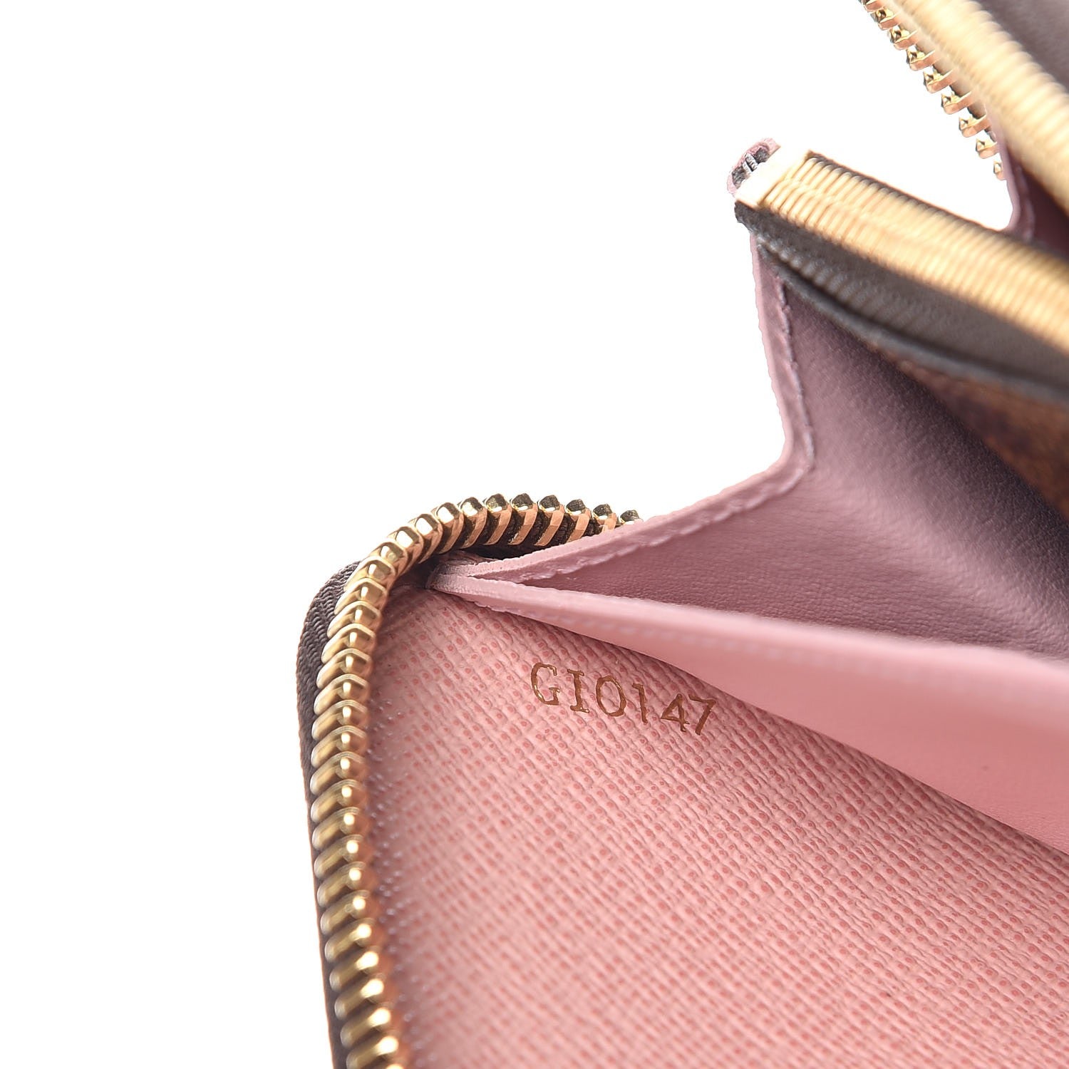 Louis Vuitton Damier Ebene Clemence Wallet Rose Ballerine 7 of 8