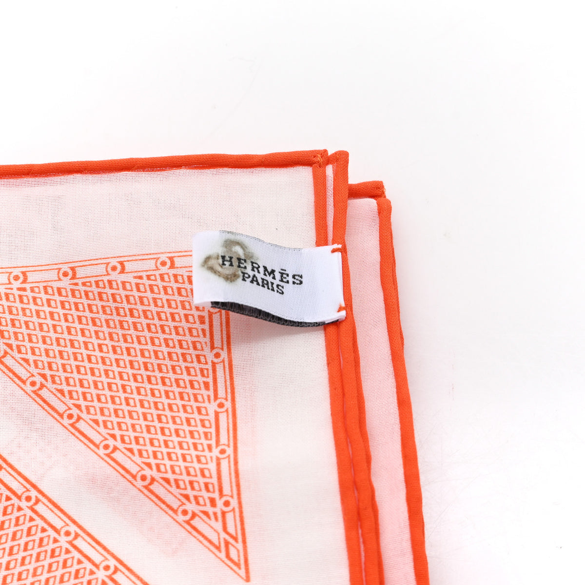 Hermes Cotton Gavroche Sellier Pocket Square Scarf 2 of 3