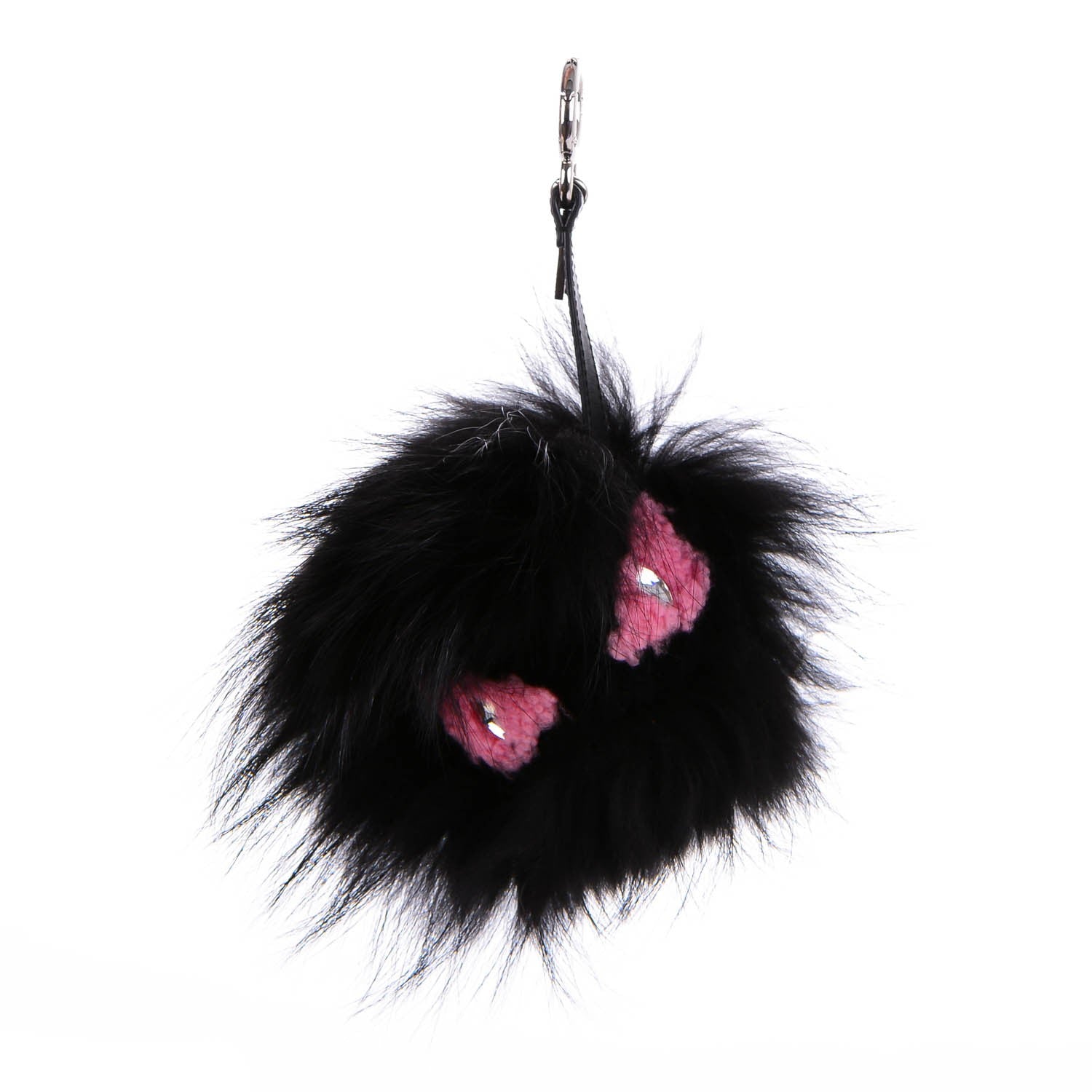 Fendi Mixed Fur Monster Bag Bug Charm Black 1 of 5