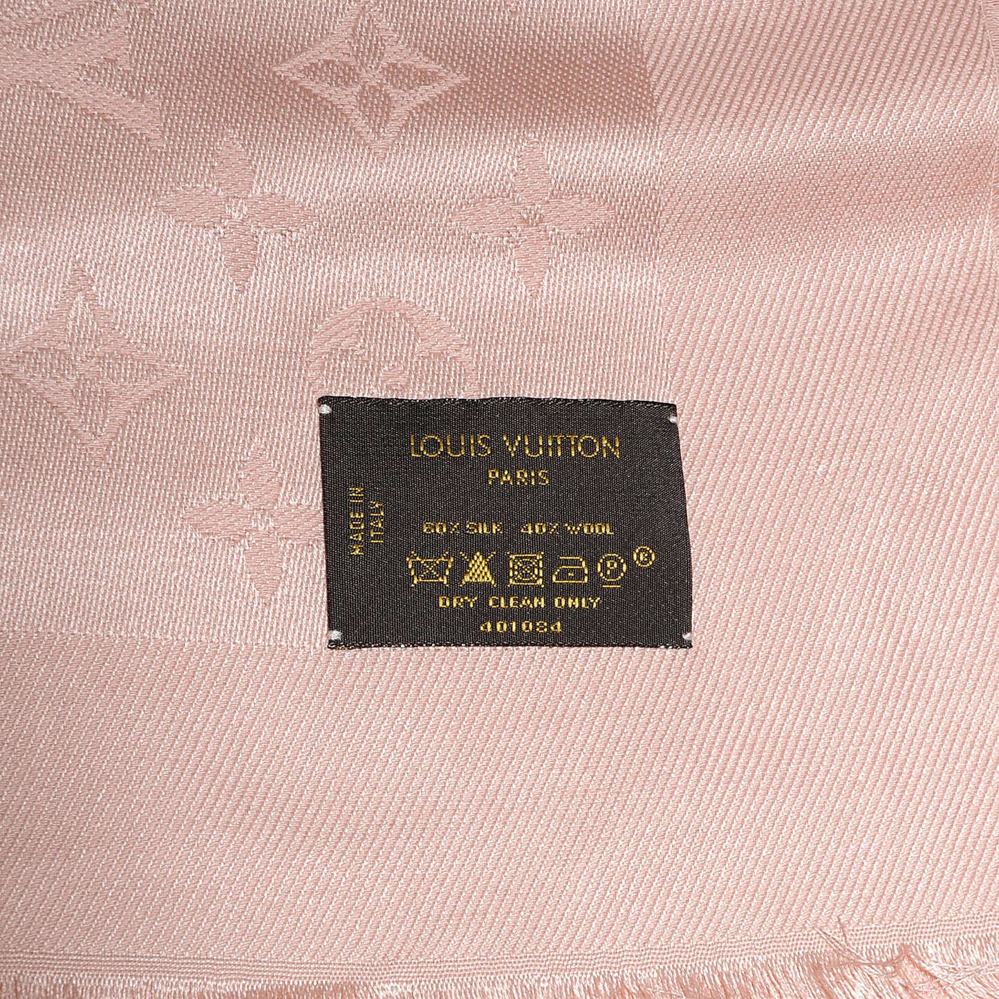 Wool Silk Monogram Shawl Rose Petale