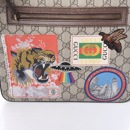 Gucci Soft GG Supreme Monogram Courrier Web Medium Flat Messenger Bag Beige New Acero Multicolor 18 of 18