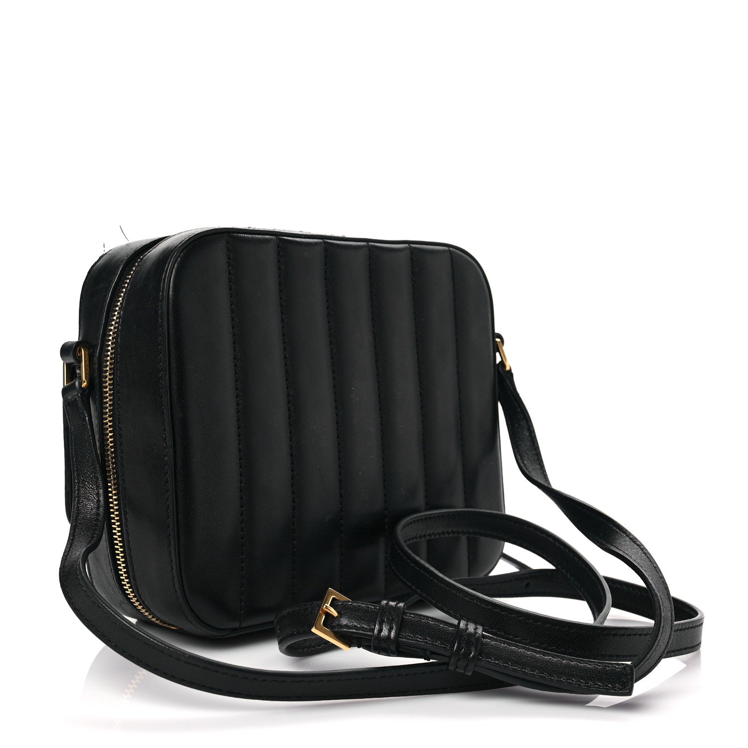 Saint Laurent Lambskin Matelasse Monogram Vicky Camera Bag Black 2 of 5