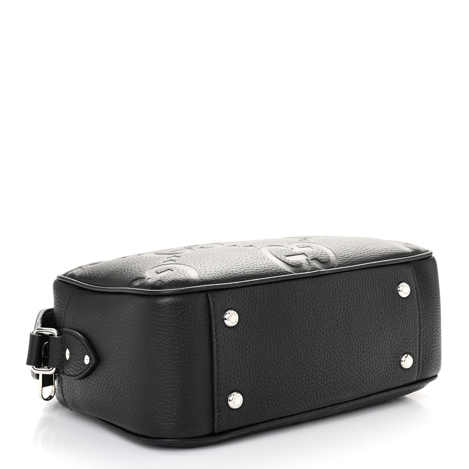 Gucci Piuma Calfskin Jumbo GG Embossed Medium Messenger Bag Black 4 of 10