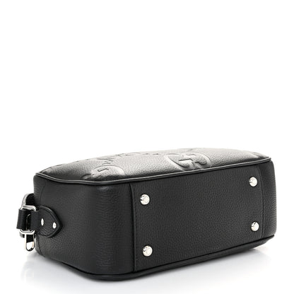 Gucci Piuma Calfskin Jumbo GG Embossed Medium Messenger Bag Black 4 of 10