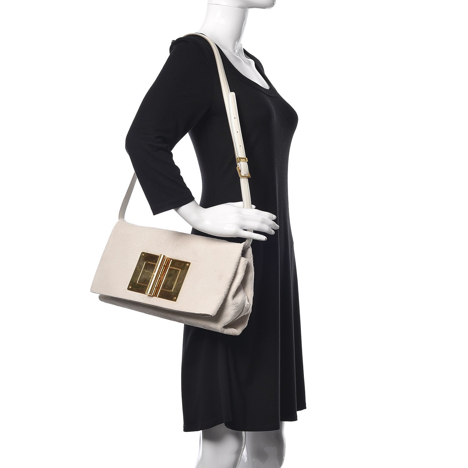 Tom Ford Fur Natalia Shoulder Bag White 2 of 10