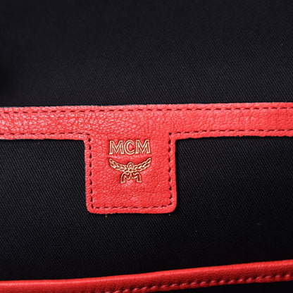 MCM Lambskin Fox Fur Small Stark Insignia Backpack Red 7 of 18