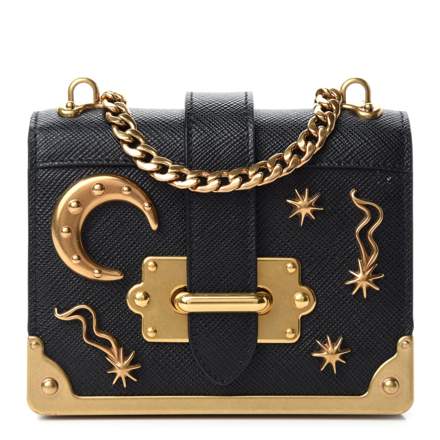 Saffiano Astrology Mini Cahier Bag Black