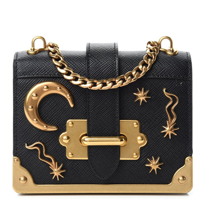 Prada Saffiano Astrology Mini Cahier Bag Black 1 of 10