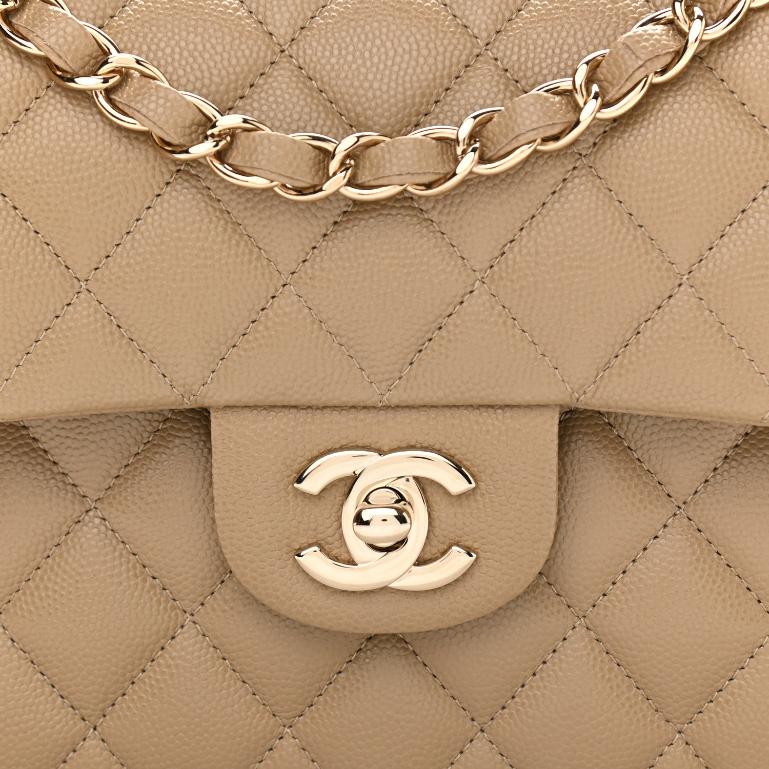 Chanel Caviar Quilted Small Double Flap Dark Beige 8 of 11